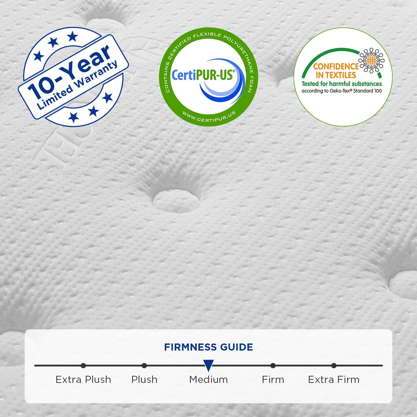Mubulily Medium Hybrid Mattress in a Box, with Memory Foam and Pocket Coils, CertiPUR-US, ZG001