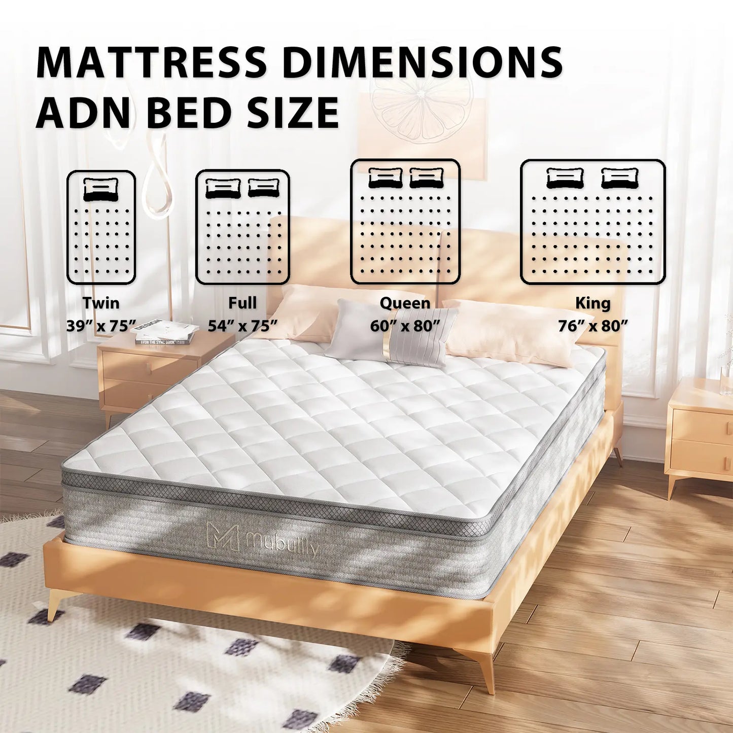 Mubulily Hybrid Mattress, CertiPUR-US, ZG003