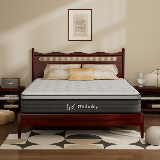 Mubulily Hybrid Mattress in a Box with Gel Memory Foam, Medium Support, CertiPUR-US, ZG001